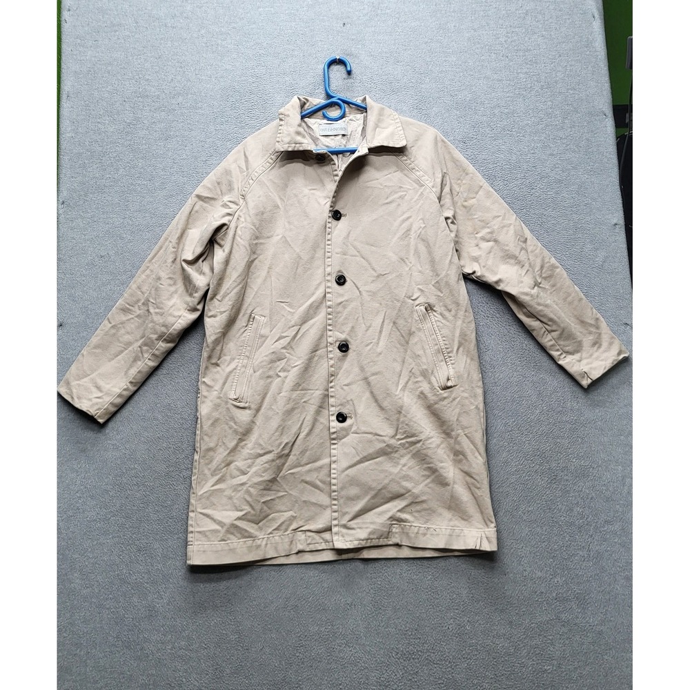 VINTAGE Outerknown Men Button Up Shirt S Beige‎ Canvas Chore Field Trench Y2K